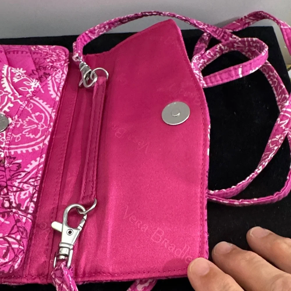 Vera Bradley Petite Crossbody Stamped Paisley Wallet